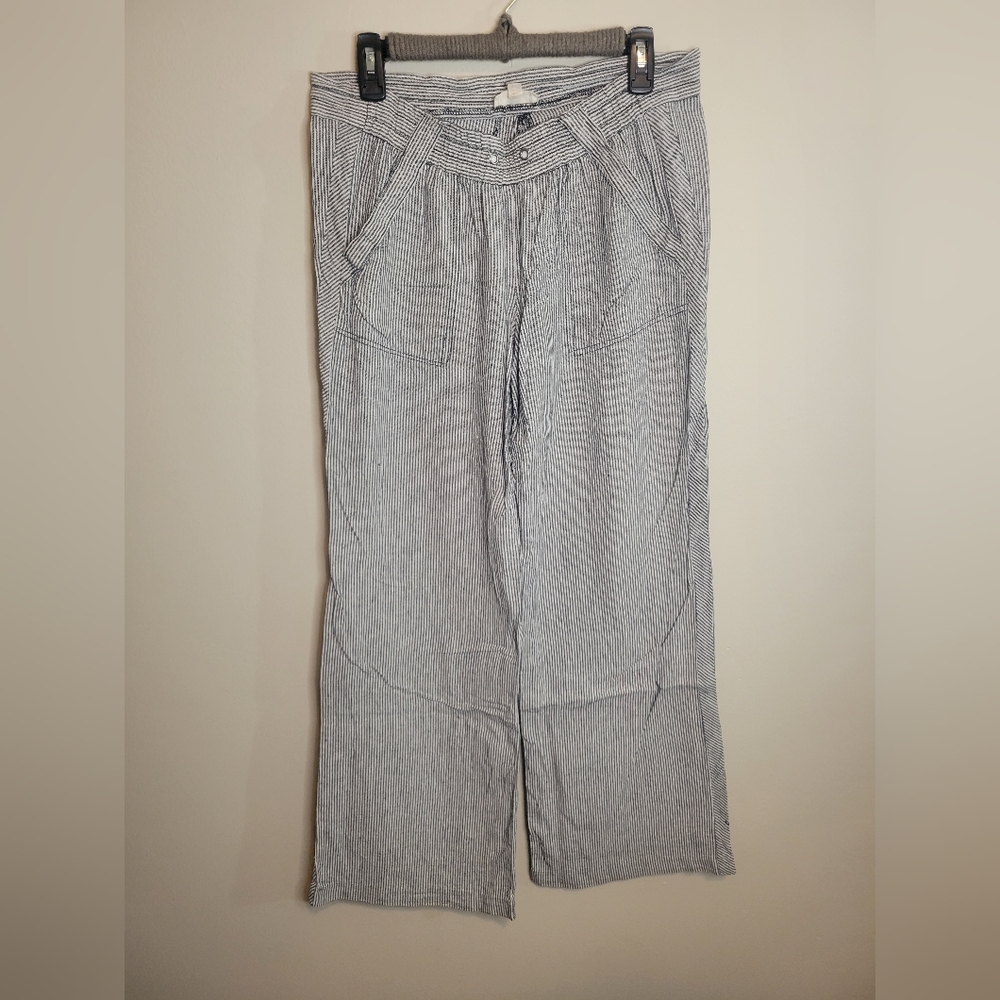 Pinstripe linen pants